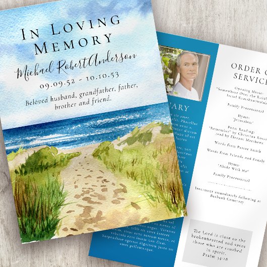 Trauerprogramm 'Beach In Loving Memory' Programm