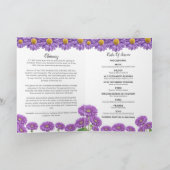 Trauerprogramm - Design mit violetten Gerberas Programm (Innenseite)