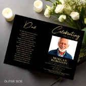Trauerprogramm, Feier des Lebens, Schwarz & Gold Flyer