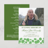 Trauerprogramm Shamrock Funeral-Programm Einladung (Vorne/Hinten)
