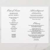 Trauerprogramm Soft Celebration of Life Funeral ge Flyer (Hinten)