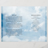 Trauerprogramm-Vorlage mit blauem Himmel (Rückseite)