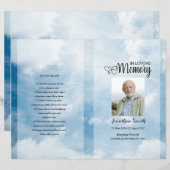 Trauerprogramm-Vorlage mit blauem Himmel (Vorne/Hinten)