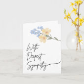 Trauersympathische Karte - mit tiefem Beileid (Gelbe Blume)