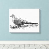 Trauertaube Leinwanddruck (Insitu (Holzboden))