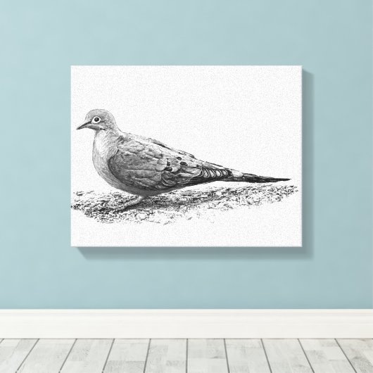 Trauertaube Leinwanddruck (Insitu (Holzboden))