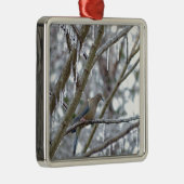 Trauertaube Silbernes Ornament (Rechts)