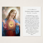 Trauerverlust Sacro Herzgebet Sympathiekarten (Vorne & Hinten)