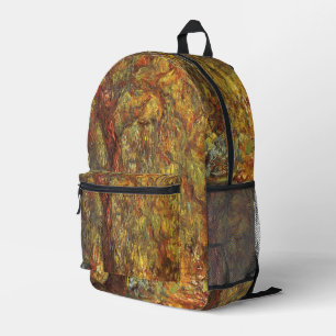 Trauerweide von Claude Monet, Vintage Fine Art Bedruckter Rucksack