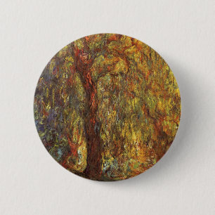Trauerweide von Claude Monet, Vintage Fine Art Button
