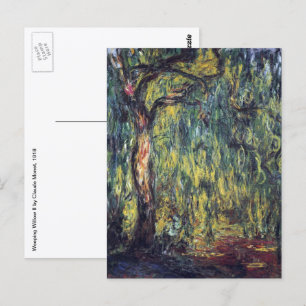 Trauerweide von Claude Monet, Vintage Fine Art Postkarte