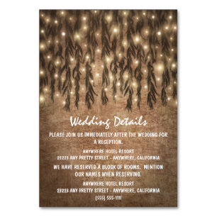 Trauerweiden-Baum Vintage-Hochzeit Einsatzkarten Tischnummer