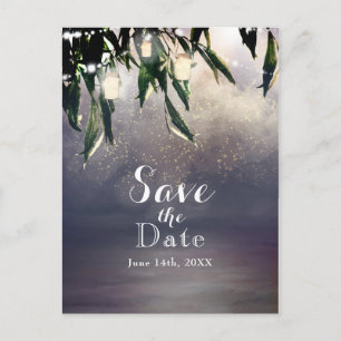 Trauerweidenbaum und Mason Jar Save the Date Ankündigungspostkarte