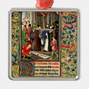 Trauerzug mit Grabgräbern Silbernes Ornament