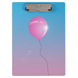 Traum auf Zitat Rosa Ballon in Himmel inspirierend Klemmbrett