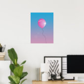 Traum auf Zitat Rosa Ballon in Himmel inspirierend Poster (Heimbüro)