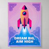 Traum Big Aim Motivierend Kinderzimmer Kunst, Kult Poster (Vorne)