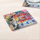 Traum Big Dreams Graffiti Wall Rechteckiger Pappuntersetzer (angewinkelt)