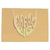 Traum Big: Gelbe positive Worte Große Geschenktüte (Rückseite)