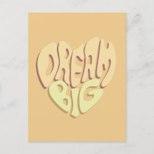 Traum Big: Gelbe positive Worte Postkarte