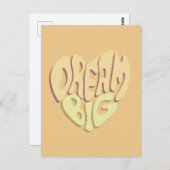 Traum Big: Gelbe positive Worte Postkarte (Vorne/Hinten)