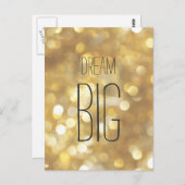 Traum Big - Gold Sparkle Inspiration Zitat Postkarte (Vorne/Hinten)