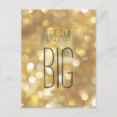 Traum Big - Gold Sparkle Inspiration Zitat Postkarte (Vorderseite)