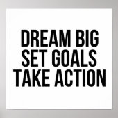 Traum Big Set Goals Action Motivierend Zitat Poster (Vorne)