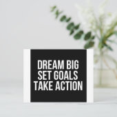 Traum Big Set Goals Action Motivierend Zitat Postkarte (Stehend Vorderseite)