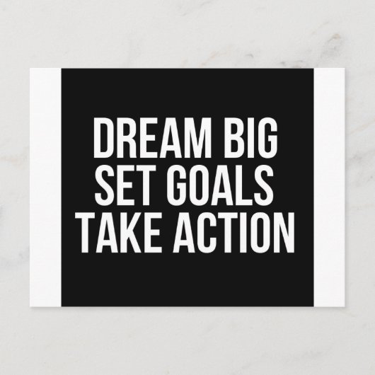 Traum Big Set Goals Action Motivierend Zitat Postkarte (Vorderseite)