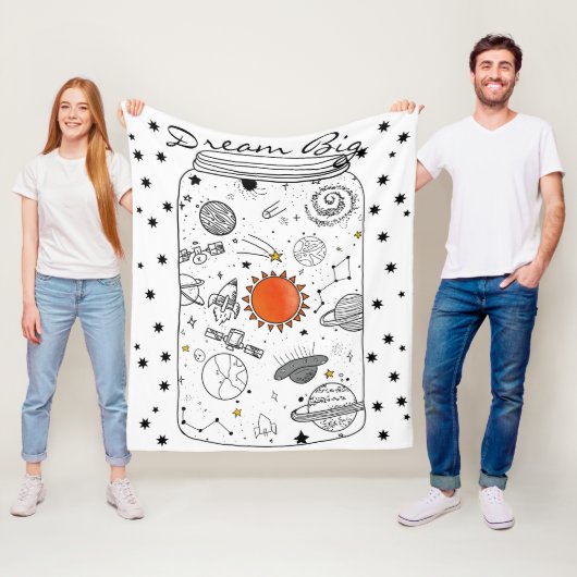 Traum Big Universe in Mason Jar Illustration Fleecedecke (Beispiel)