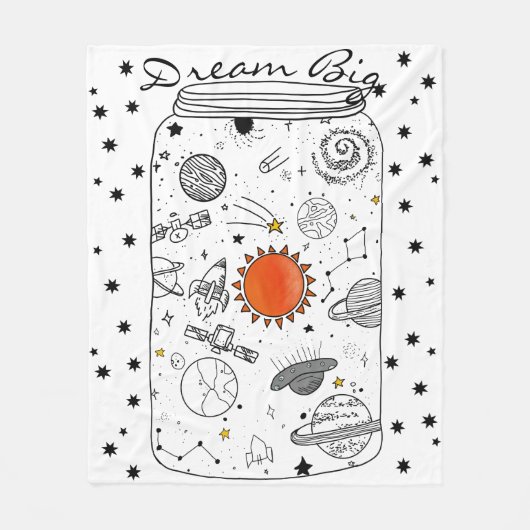 Traum Big Universe in Mason Jar Illustration Fleecedecke (Vorderseite)