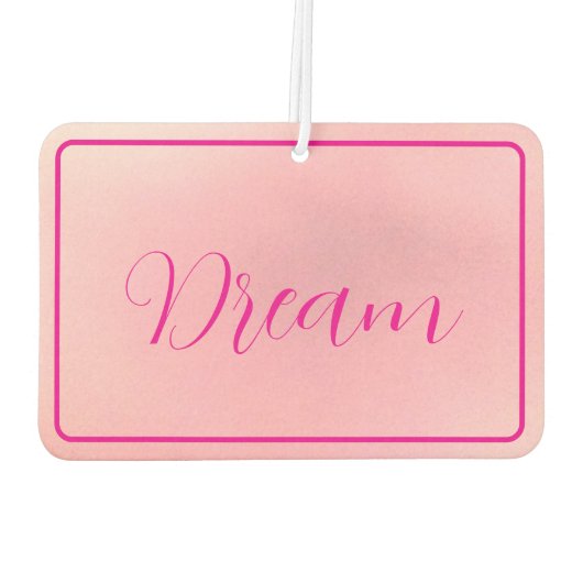 "Traum" Bright Pink Letter Gradient Pink Autolufterfrischer (Rückseite)