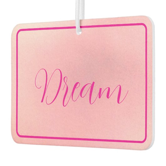 "Traum" Bright Pink Letter Gradient Pink Autolufterfrischer (Links)