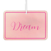 "Traum" Bright Pink Letter Gradient Pink Autolufterfrischer (Vorderseite)