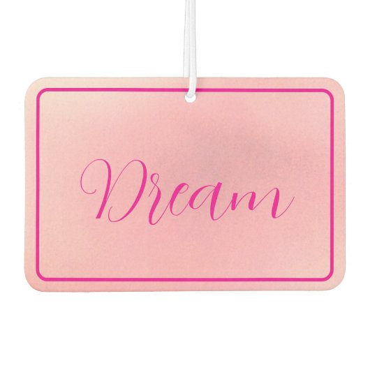 "Traum" Bright Pink Letter Gradient Pink Autolufterfrischer (Vorderseite)