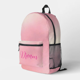 "Traum" Bright Pink Letter Gradient Pink Bedruckter Rucksack