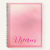 "Traum" Bright Pink Letter Gradient Pink Notizblock (Vorderseite)