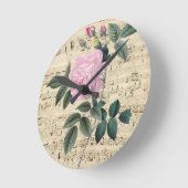 Traum der rosa Rose Runde Wanduhr (Winkel)