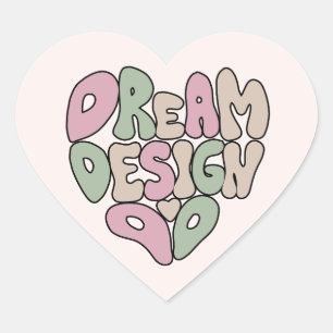 Traum Design Do Handlettering Typografie  Herz-Aufkleber