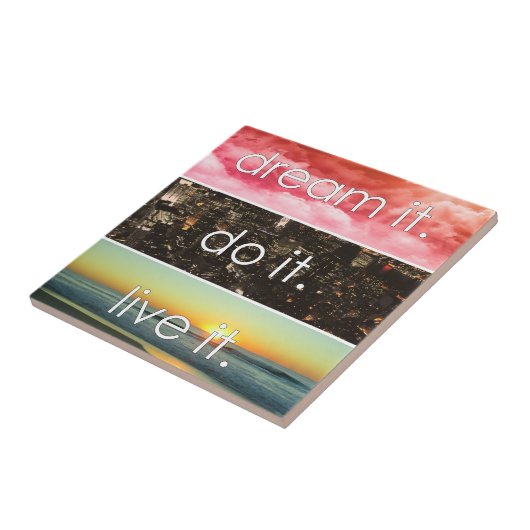 Traum, es erledigt es Motivierend Zitat Fliese (Seite)