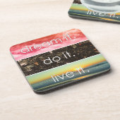 Traum, es erledigt es Motivierend Zitat Getränkeuntersetzer (Linke Seite)