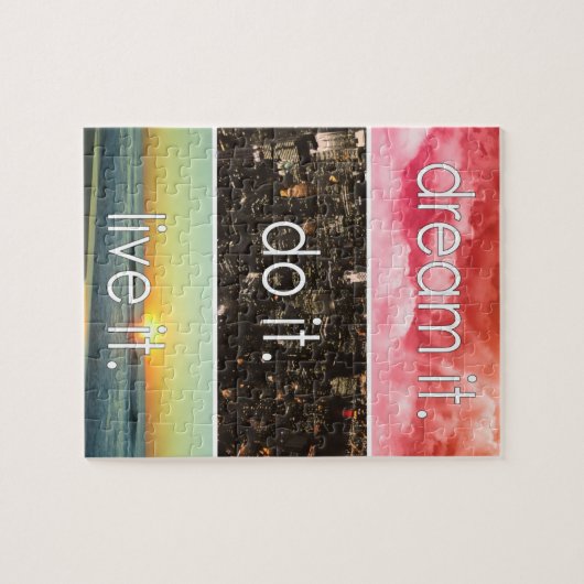 Traum, es erledigt es Motivierend Zitat Puzzle (Horizontal)