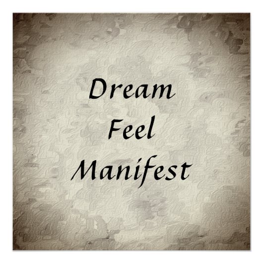 Traum, Gefühl, Manifest Poster (Vorderseite)