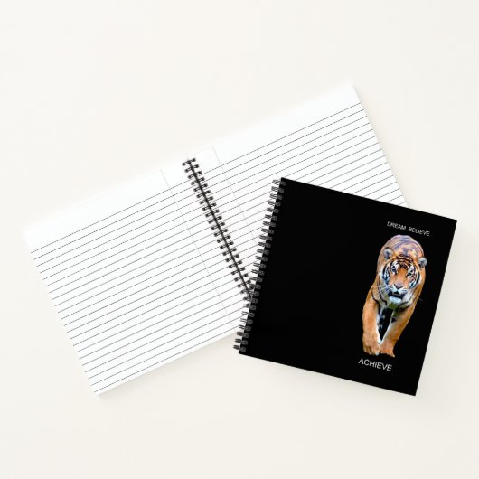 Traum glauben Erfolg Zitat Tiger Elegant erreichen Notizblock (Innenseite)