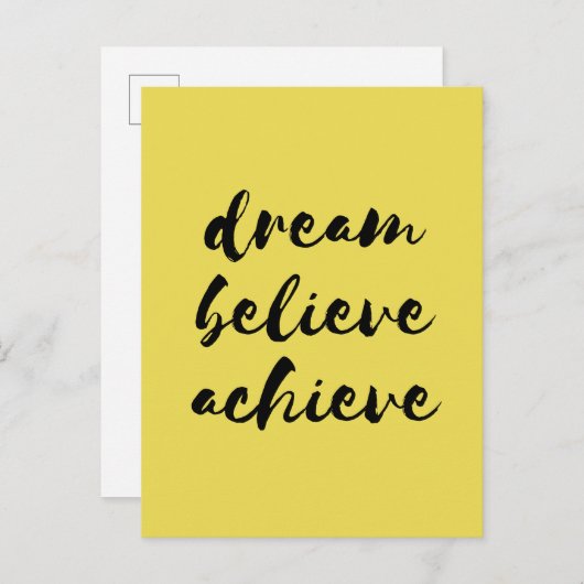 Traum glauben erzielen Postkarte (Vorne/Hinten)