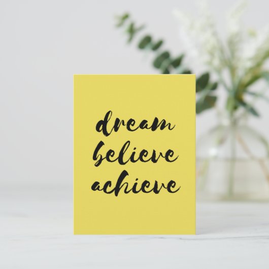 Traum glauben erzielen Postkarte (Stehend Vorderseite)