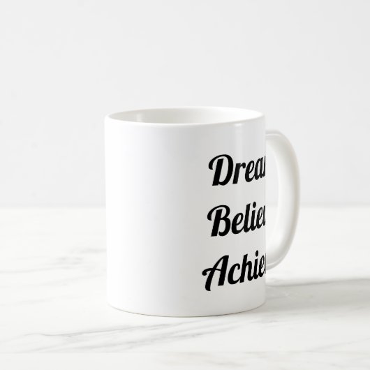 Traum glauben, Lebensquote zu erreichen Funny Jumb Kaffeetasse (VorderseiteRechts)