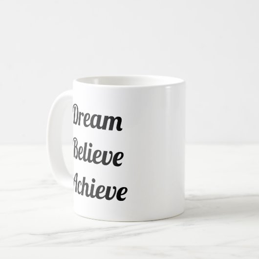 Traum glauben, Lebensquote zu erreichen Funny Jumb Kaffeetasse (Vorderseite Links)