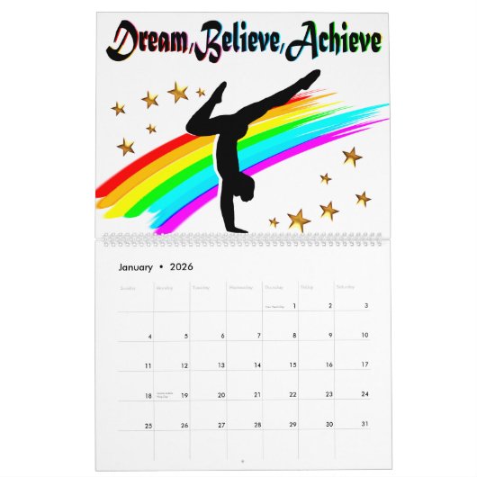 TRAUM, GLAUBEN UND ERREICHEN GYMNASTICS-KALENDER KALENDER (Jan 2026)